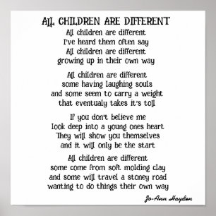 Póster TODOS LOS NIÑOS SON UN poema DIFERENTE
