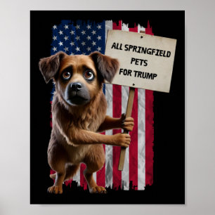 Póster Todos Los Perros Springfield Para Trump Comen Perr