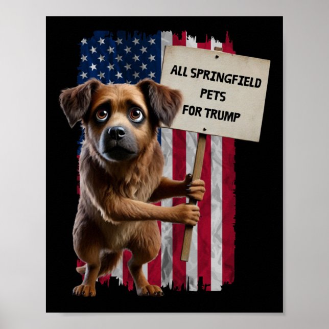 Póster Todos Los Perros Springfield Para Trump Comen Perr (Frente)