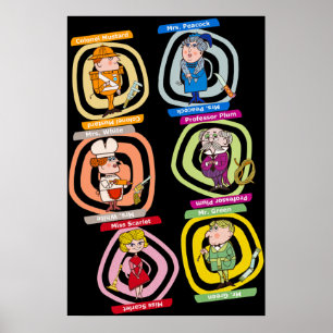 Póster Todos los personajes de la colección vintage del j