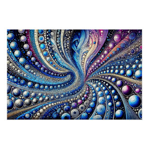 Póster Todos Los Puntos Azul Y Púrpura