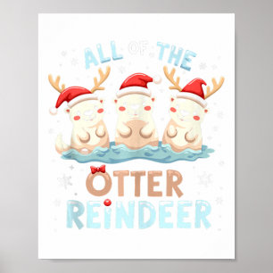 Póster Todos Los Renos De Los Otter Reindeer Xmas Santa H