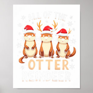 Póster Todos Los Renos De Los Otter Reindeer Xmas Santa H