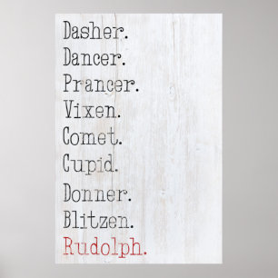 Póster Todos los renos de Santa María