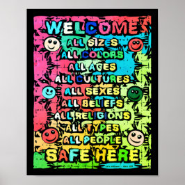 Póster Todos los seguros aquí ~ Bienvenida arcoiris