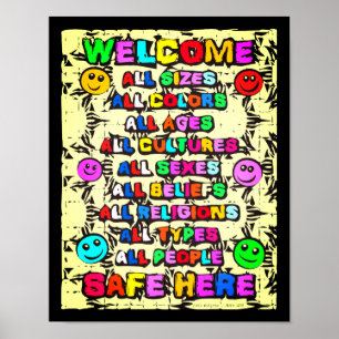 Póster Todos los seguros aquí ~ Bienvenida brillante