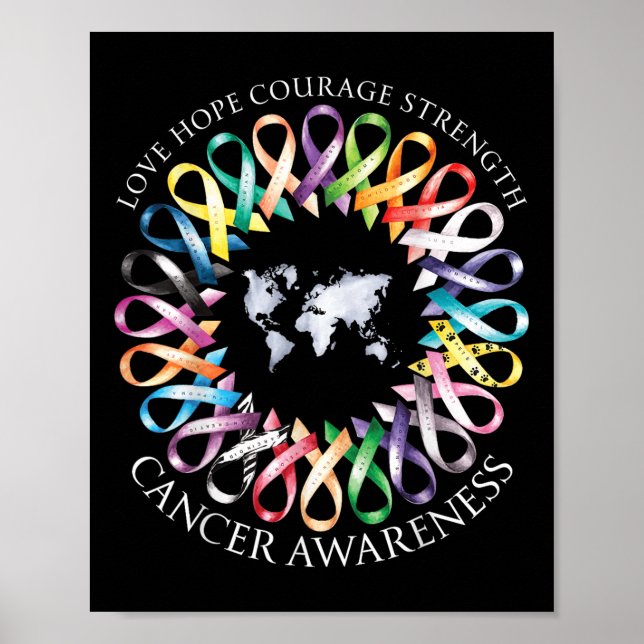 Póster Todos Los Sobrevivientes Del Cáncer Conciencian A  (Frente)