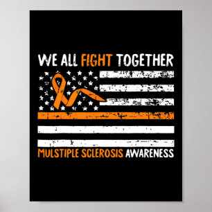 Póster Todos luchan juntos contra la bandera de la escler