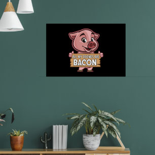 Póster Todos Mis Amigos Son Amo De Cerdo Gracioso