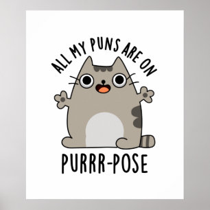 Póster Todos Mis Puns Están En Una Pun De Gato Gratuita.