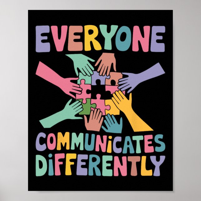 Póster Todos nos comunicamos de forma diferente con la ed (Frente)