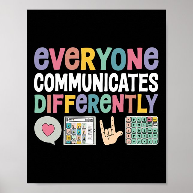 Póster Todos nos comunicamos de forma diferente con la ed (Frente)