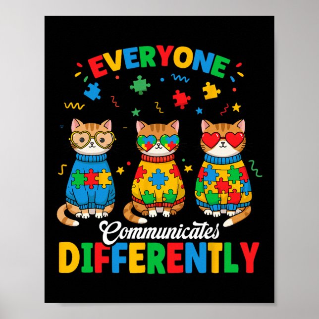 Póster Todos nos comunicamos de manera diferente el mes d (Frente)