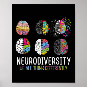 Póster Todos Pensamos Que La Neurodiversidad Es Un Auti D