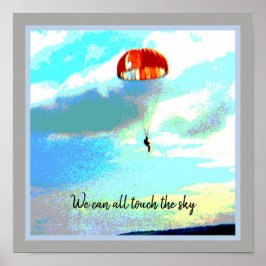 Póster Todos podemos tocar el cielo, el paracaídas, la in