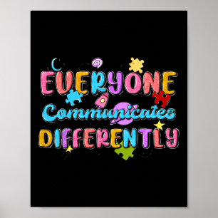 Póster Todos se comunican de manera diferente Autismo Edu