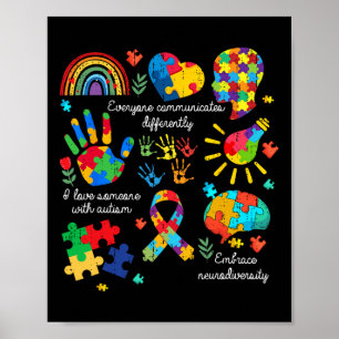 Póster Todos se comunican de manera diferente Autismo Neu