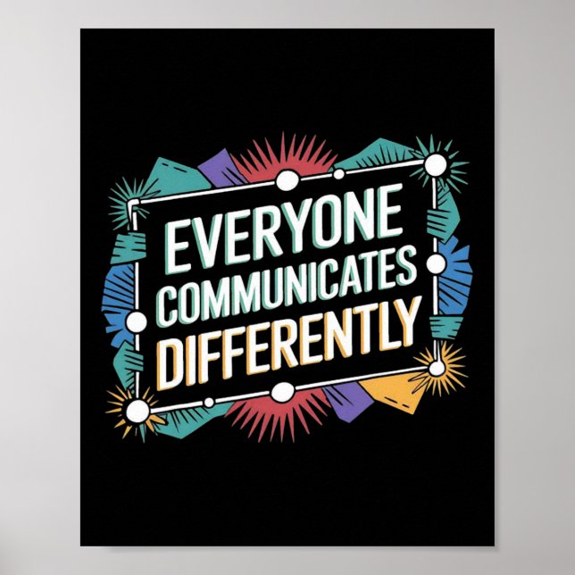Póster Todos se Comunican de Manera Diferente Conciencia  (Frente)