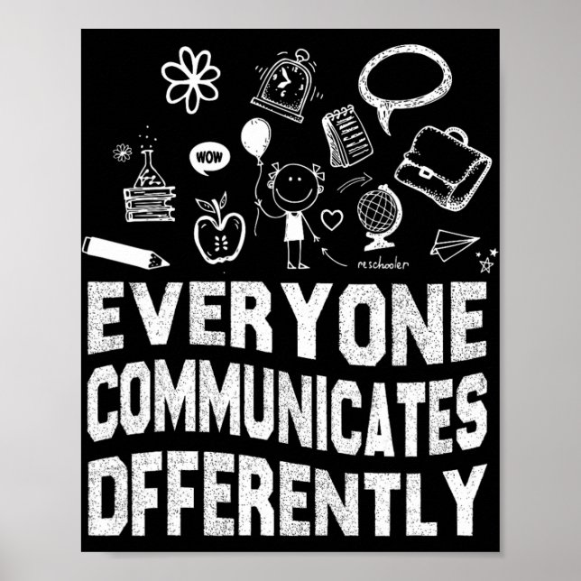 Póster Todos se comunican de manera diferente Educación E (Frente)