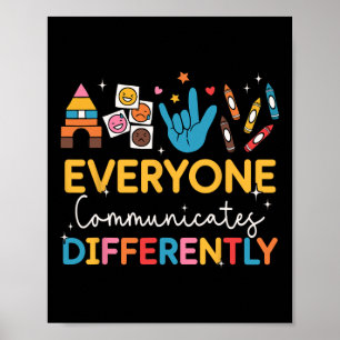 Póster Todos se comunican diferente Sped Autismo Habla