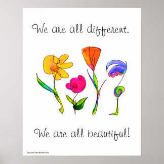 Póster Todos Somos Diferentes Y Hermosa Diversidad