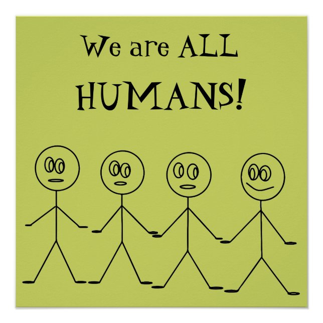 Póster TODOS somos HUMANOS, un diseño de igualdad (Anverso)