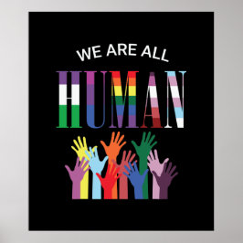 Póster Todos Somos Manos Coloridas Humanas