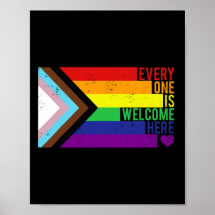 Póster Todos Son Bienvenidos A Trans Gay Lgbtq Rainbow Pr