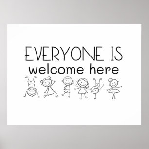 Póster Todos son bienvenidos aquí