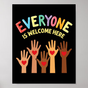 Póster Todos Son Bienvenidos Aquí Apoyo Y Solidaridad