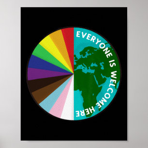 Póster Todos Son Bienvenidos Aquí Lgbtq Ally Human Rights