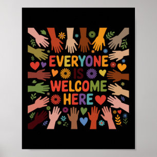 Póster Todos Son Bienvenidos Aquí Los Estudiantes Apoyan 