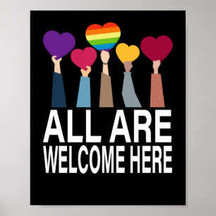 Póster Todos son bienvenidos Aquí Todos son bienvenidos