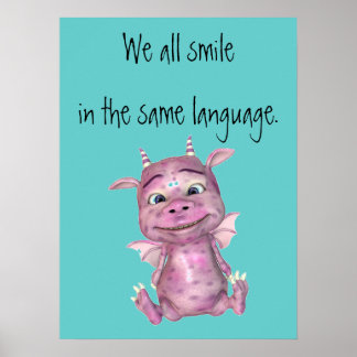 Póster Todos sonreímos en el mismo poster lingüístico