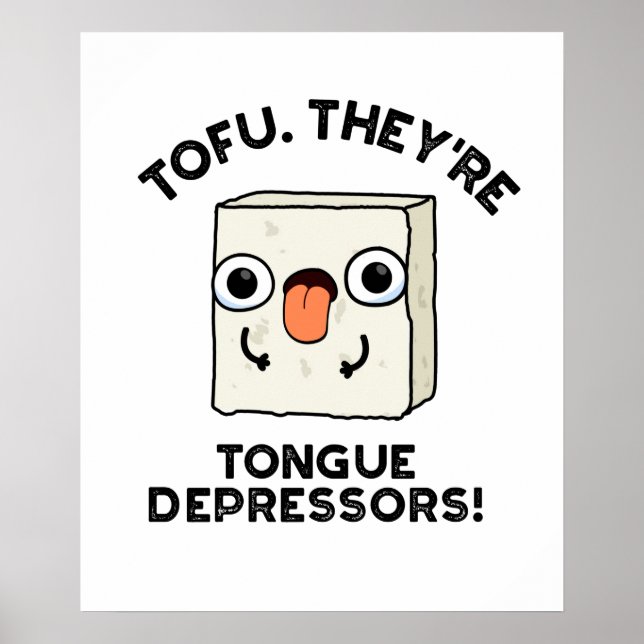 Póster Tofu. Son depresores de lengua divertidos bollos d (Frente)