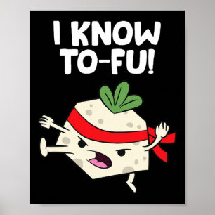 Póster Tofu Vegan Conozco Karate Tofu Kung Fu Tofu