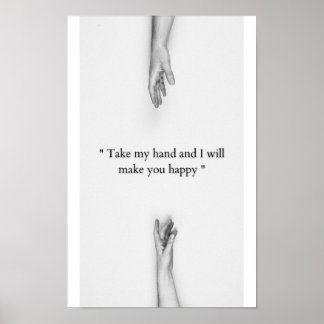 Póster Together Forever Minimalist Hand Line Art Poster