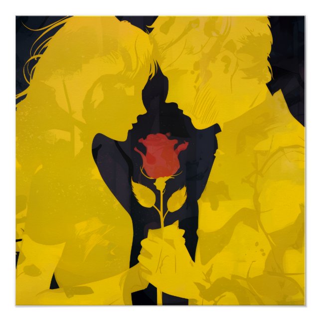 Póster Together in Love- Romantic Love Illustration (Anverso)