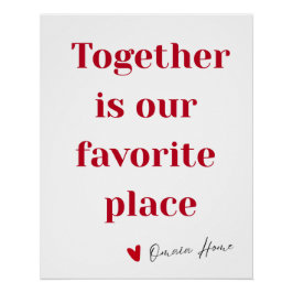 Póster Together Is Our Favorite Place Quote Wall Art