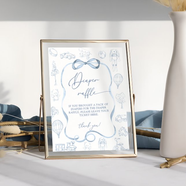 Póster Toile de Jouy Blue Nursery Boy Diaper Raffle (Subido por el creador)