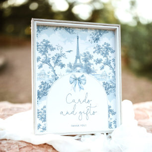 Póster Toile de Jouy Bonjour Tarjetas y regalos parisinos