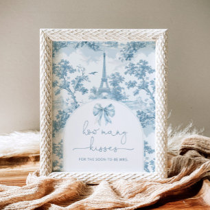 Póster Toile de jouy Bow cuántos besos duchas de novias