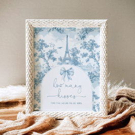 Póster Toile de jouy Bow cuántos besos duchas de novias