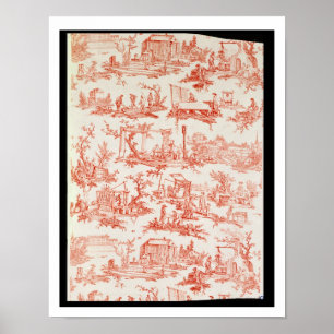 Póster Toile de Jouy, ilustrando los procesos de manuf