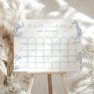 Póster Toile de Jouy Safari Adivinan el calendario de fec