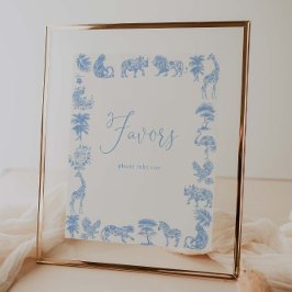 Póster Toile De Jouy Safari Baby Shower Favorece