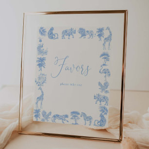 Póster Toile De Jouy Safari Baby Shower Favorece