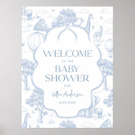 Póster Toile De Jouy Safari Baby Shower Welcome Poster