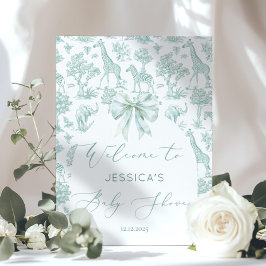 Póster Toile Green Safari Bebé