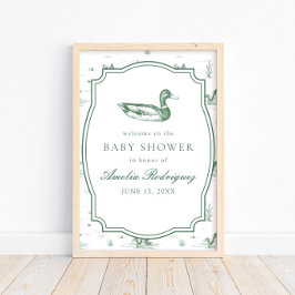 Póster Toile Mallard Duck Gender Neutral Baby Shower